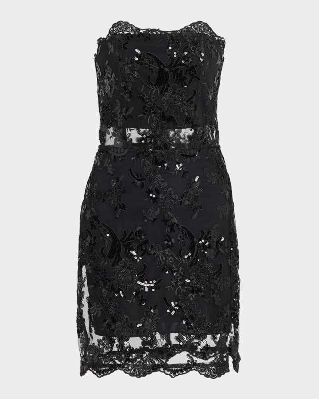 Georgie Embellished Lace Mini Dress